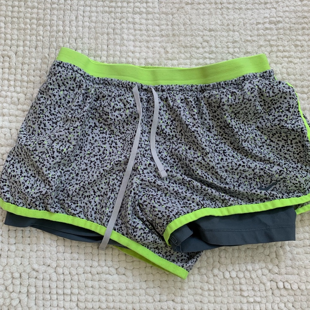 Green and grey Leopard print Nike short.